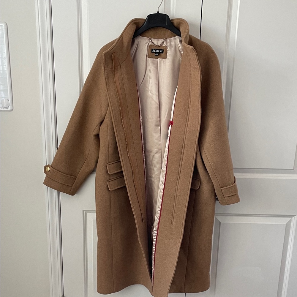J. Crew Camel Trench Wool Coat - Picture 6 of 9